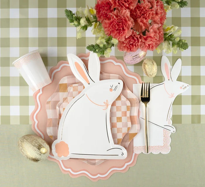 Harmony Bunny Plates styled on a festive Easter table with pastel napkins and spring decor.
