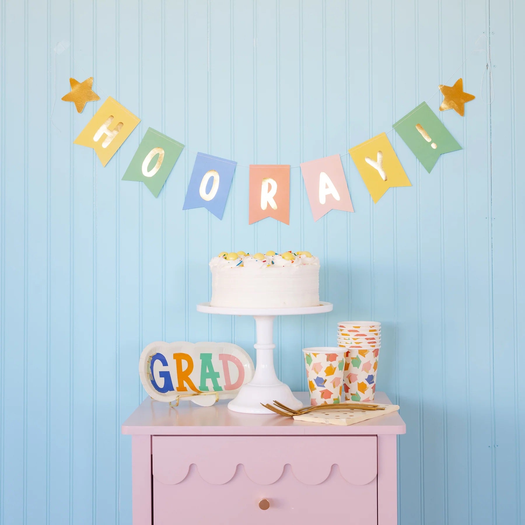 Colorful GRAD Shaped Plate, 8ct | Graduation Party, Graduation Paper Plates, Grad Party Decor, Graduation Decor, Kids Graduation, Preschool