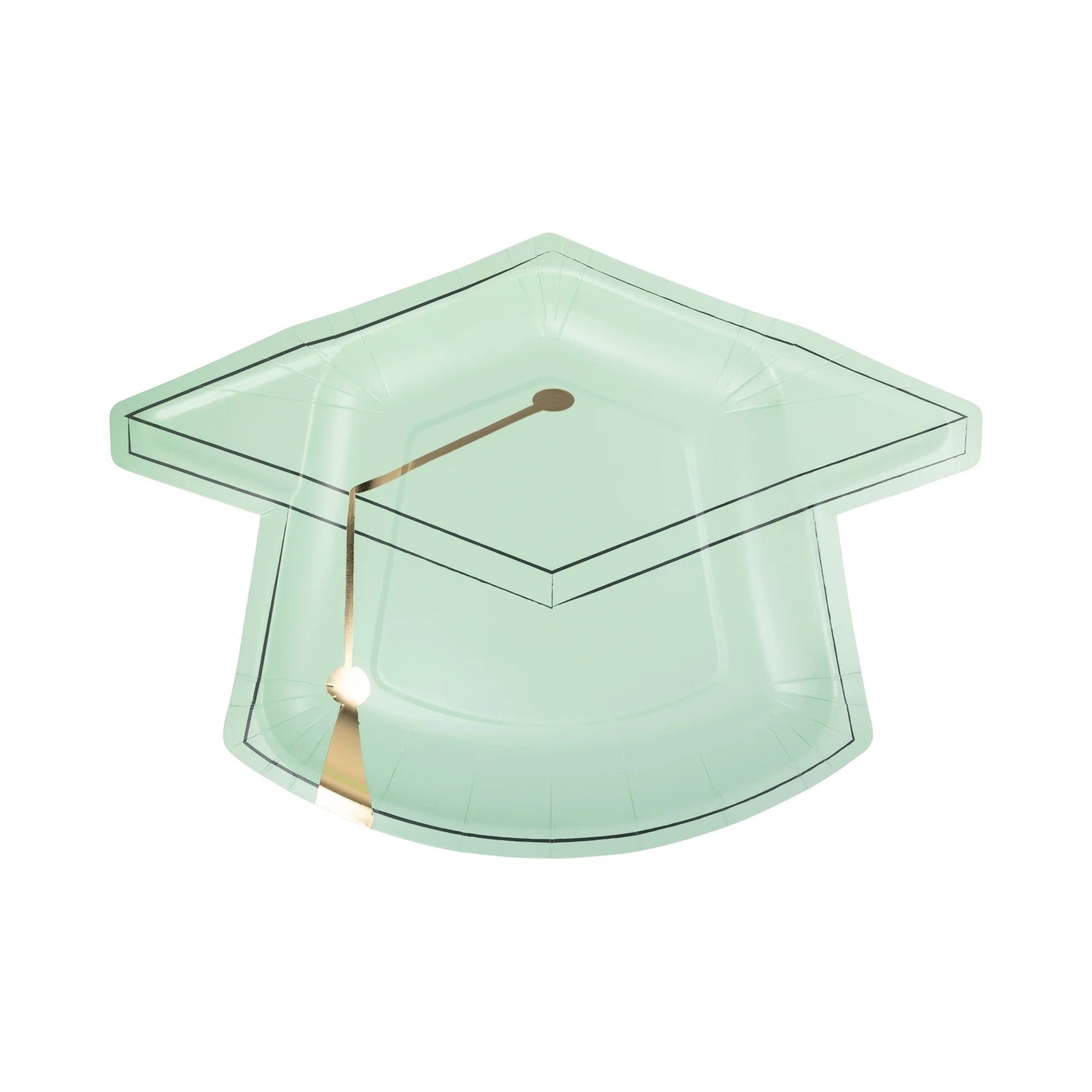 Pink and Green Grad Cap Plates, 8ct | Graduation Paper Plates, Grad Party Decor, Graduation Decor, Kids Graduation, Preschool Graduation
