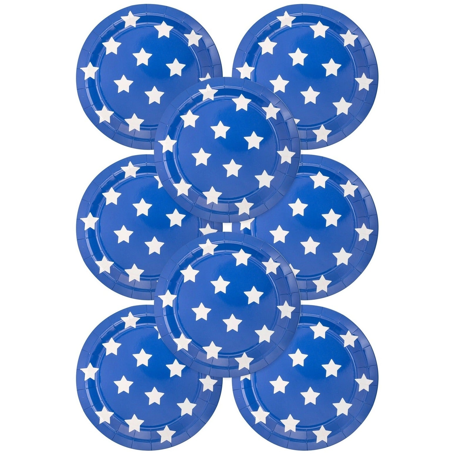 Blue paper plate with white stars - perfect for a 4th of July bbq or a Memorial Day Party.