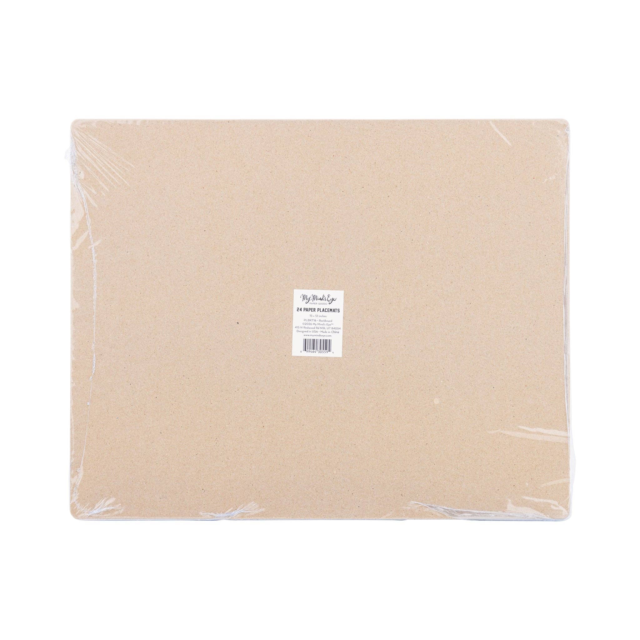 Back of packaged basketball paper placemats