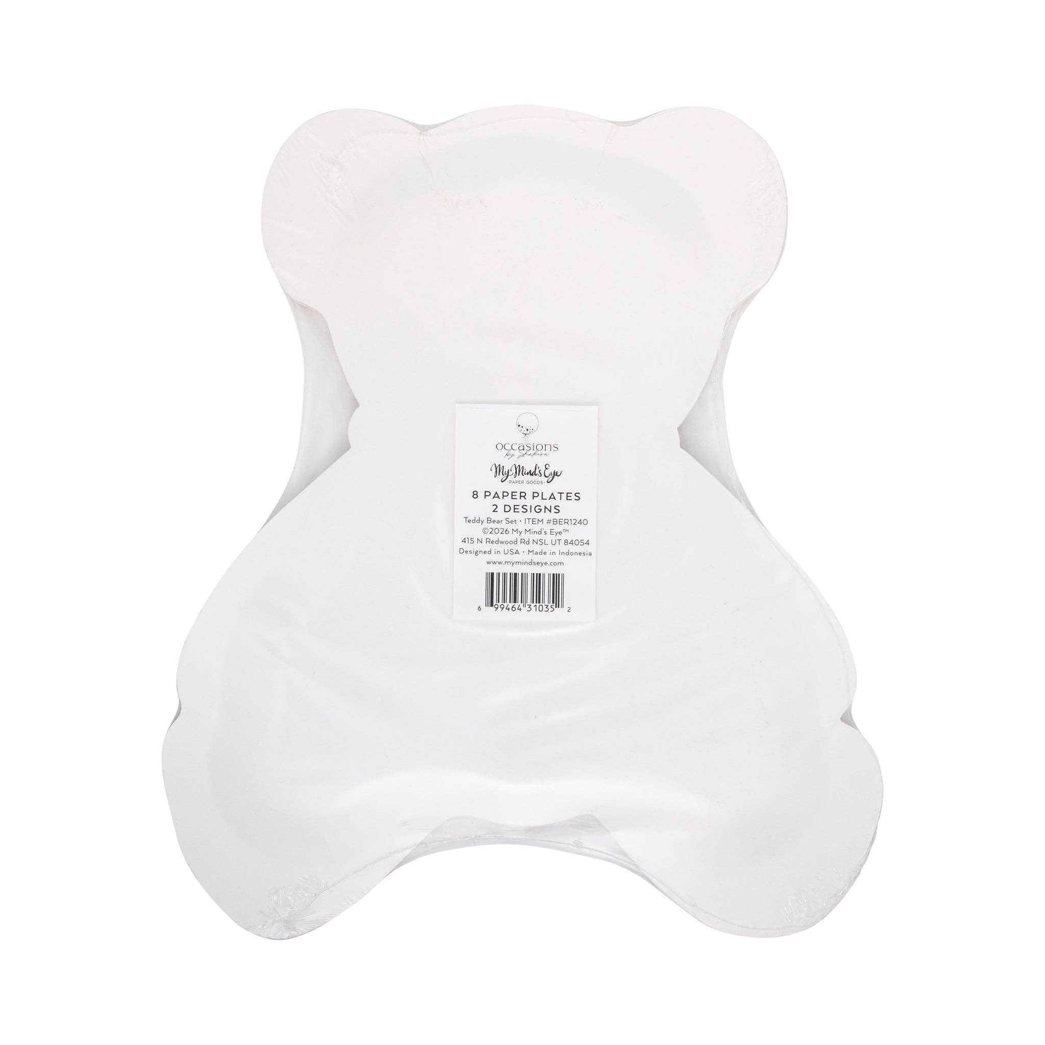 Back of packaged teddy bear plate set