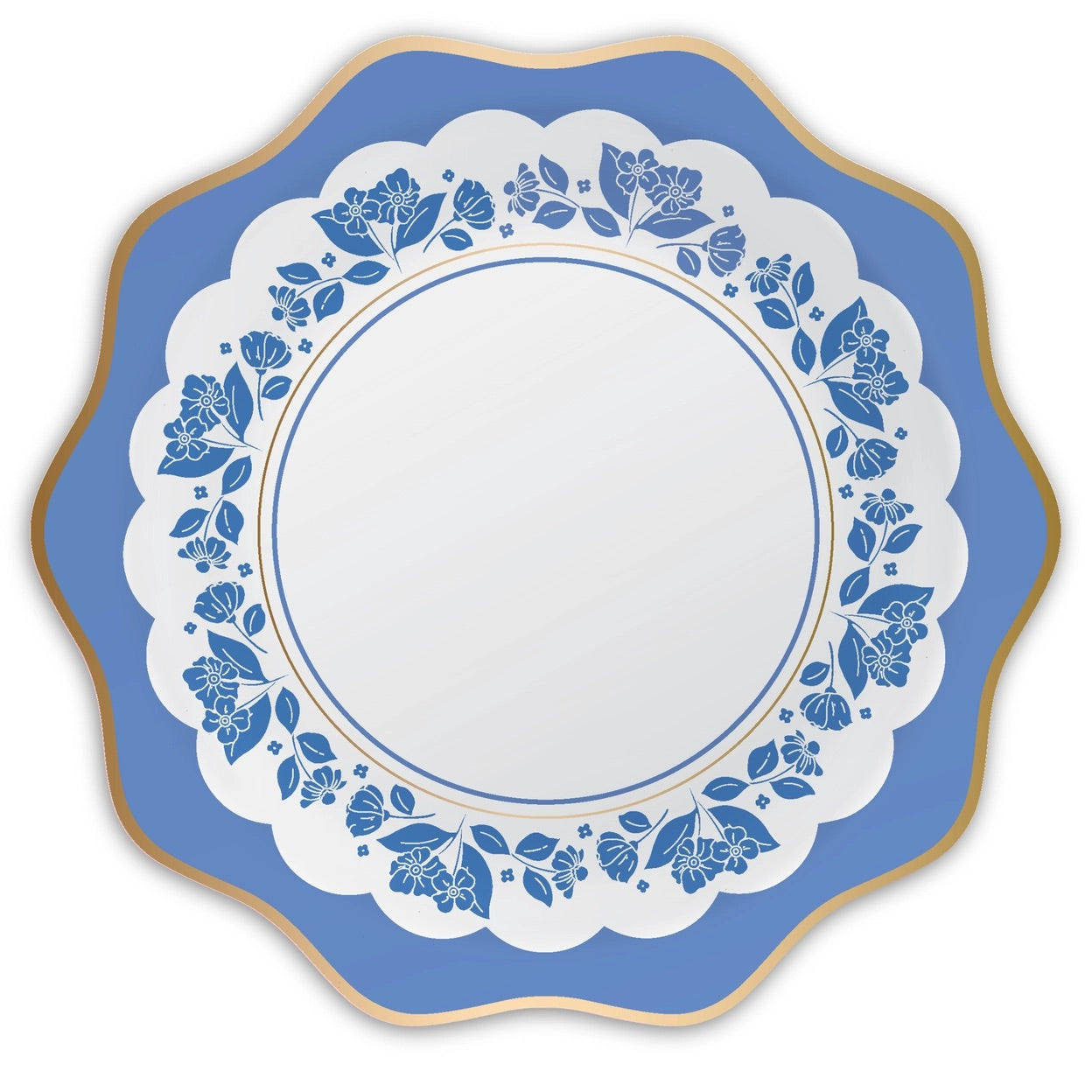 Belle Blue Elegant Floral Dinner Plates