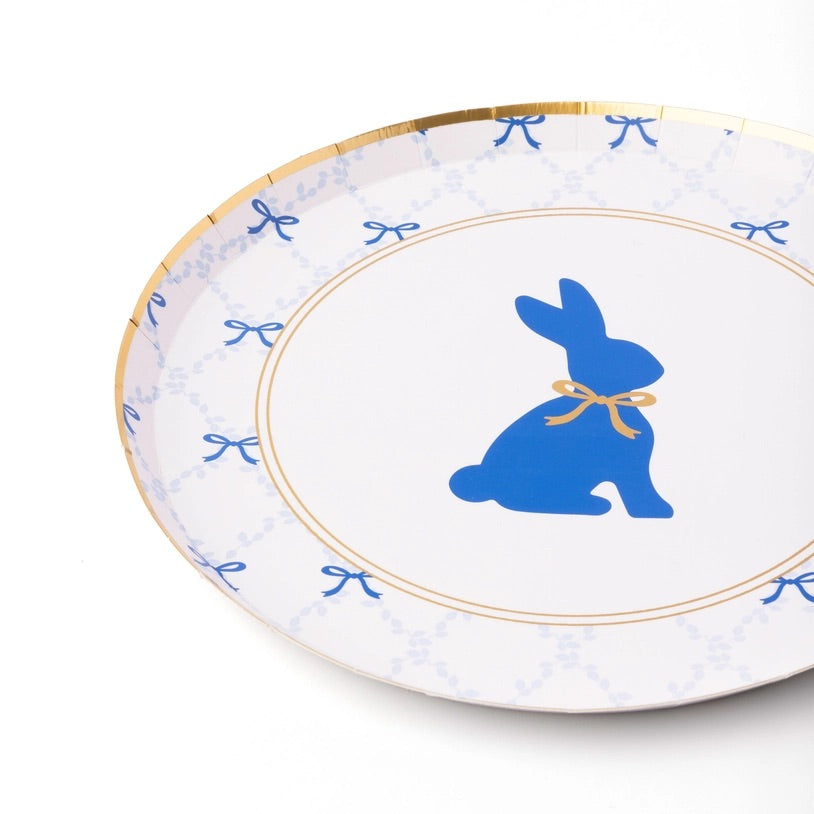 Grand Millennial Easter Small Round Plates stacked and ready for serving at an Easter gathering