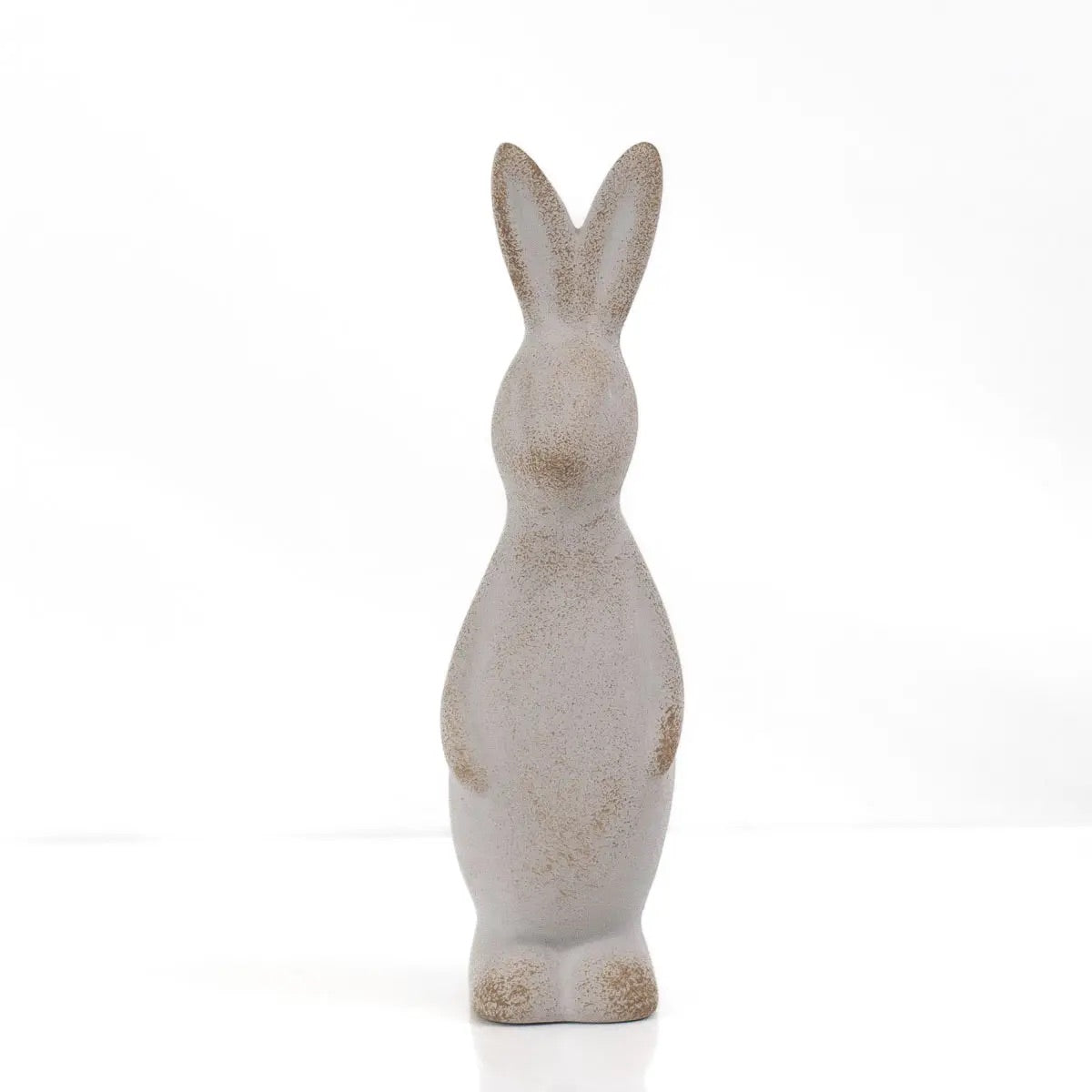 Gray easter bunny table decoration. Modern easter decor.