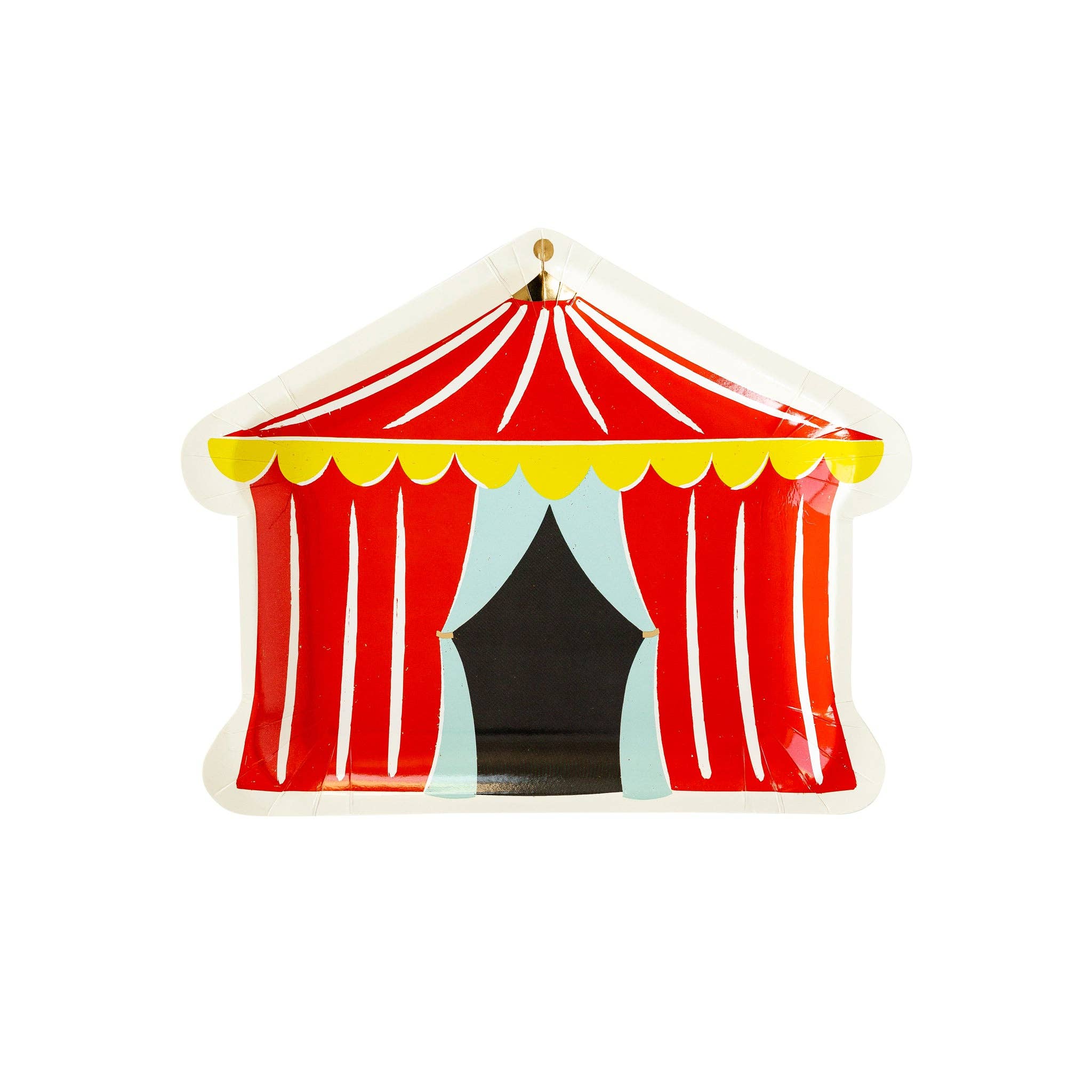 Carnival tent shaped paper plate.
