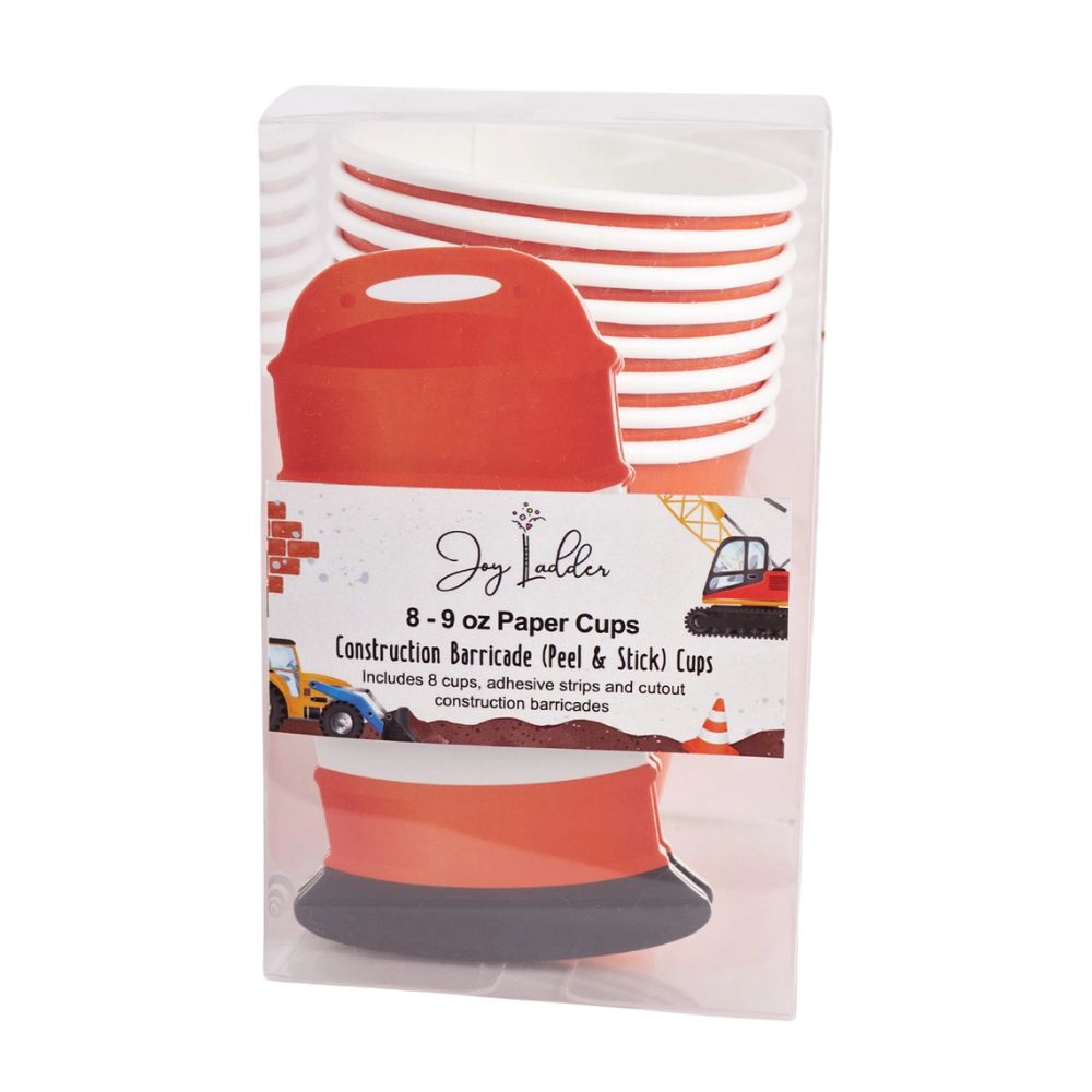 packaging of construction barricade paper cups with accessories