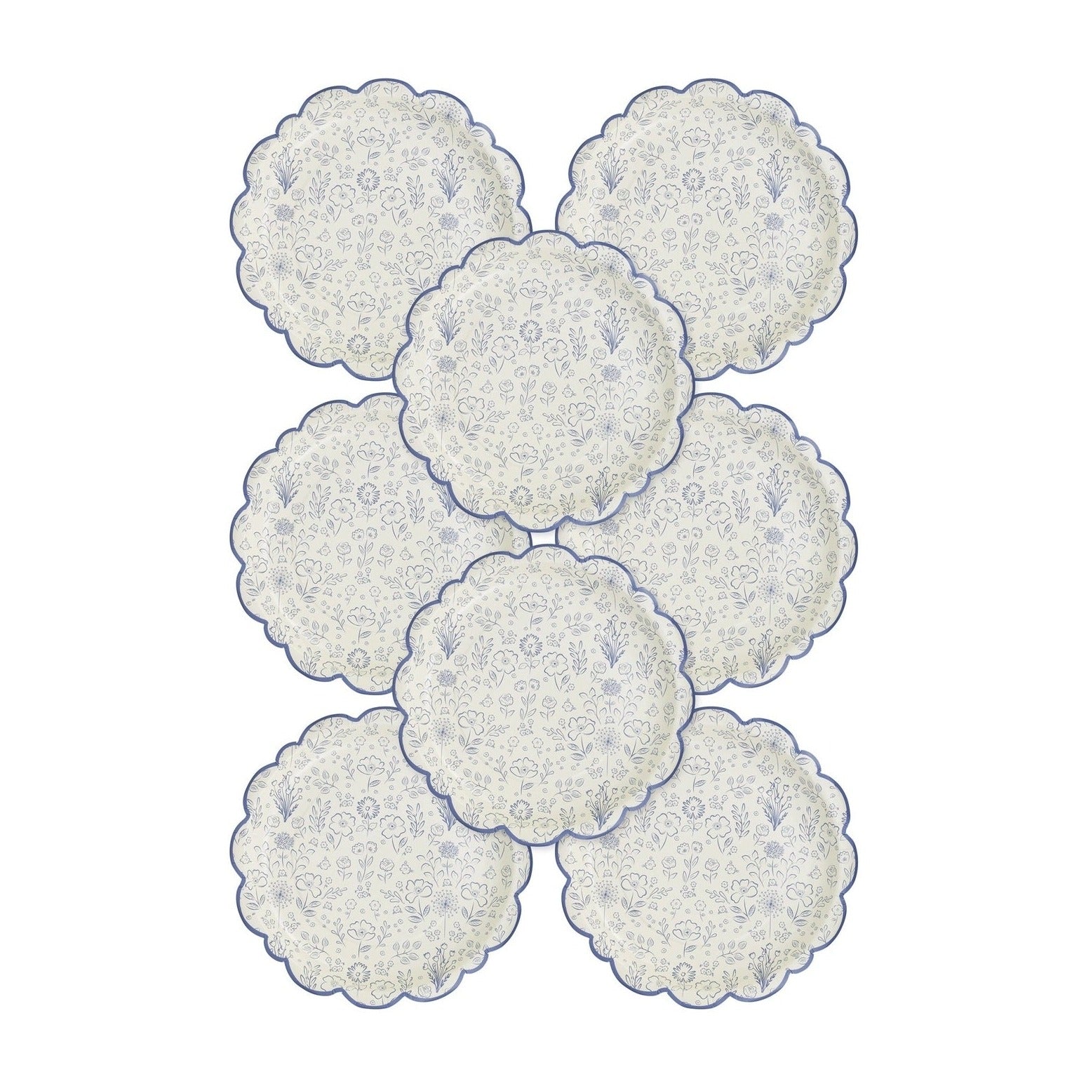 Pembroke Floral Paper Plate 10", Set of 8  Tea Party Decor, Garden Party Tableware, Tea Time Party Plates, Floral Paper Plates, Mother's Day