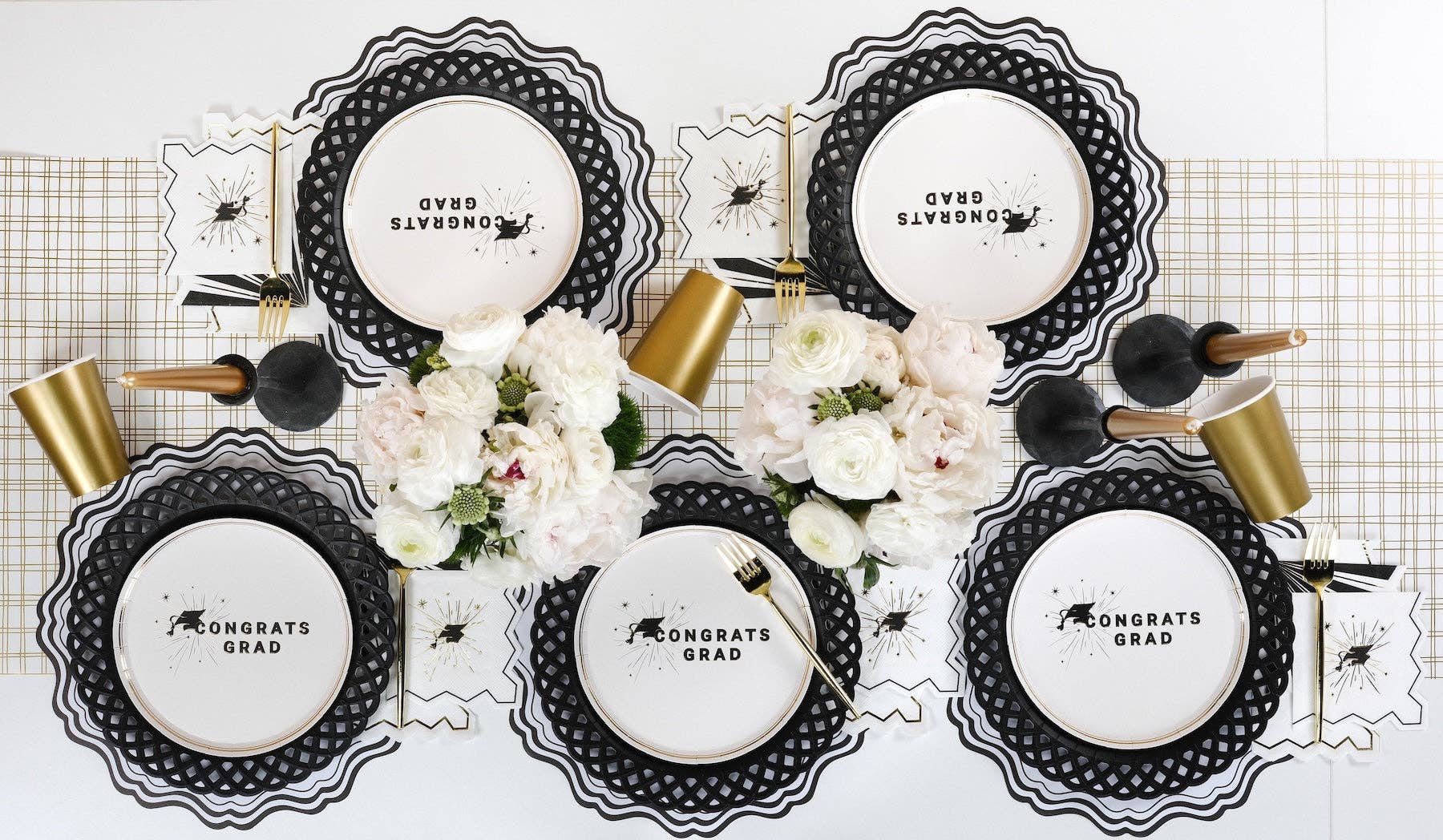 Congrats Grad Gold Foil Paper Dessert Plates