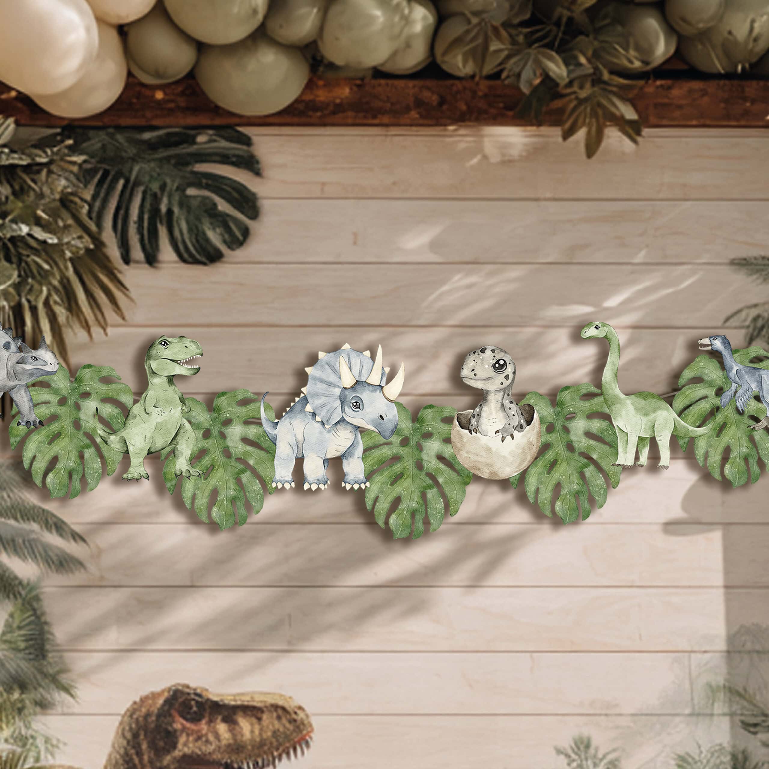 full dinosaur garland display