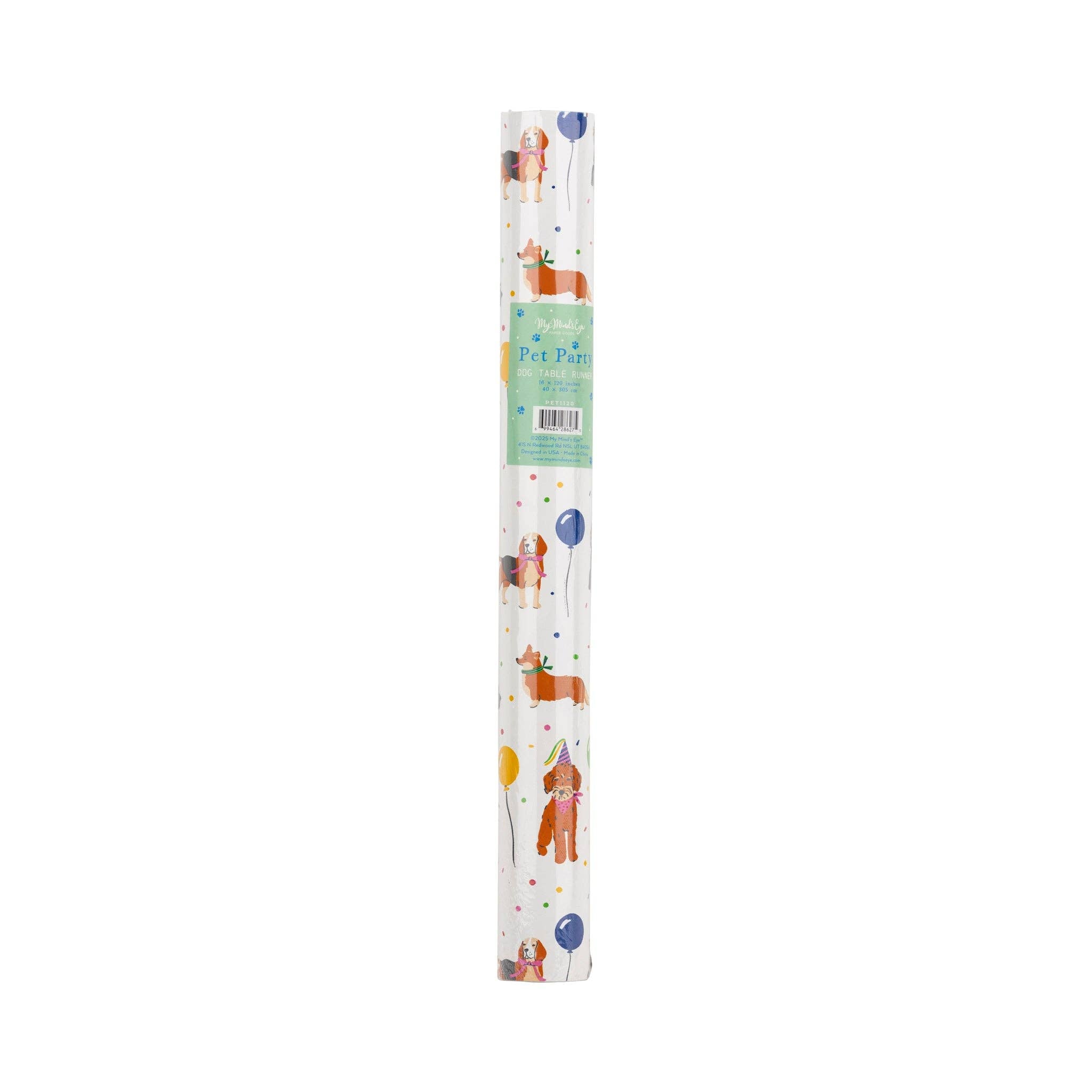 Dog Party Table Runner roll packaging