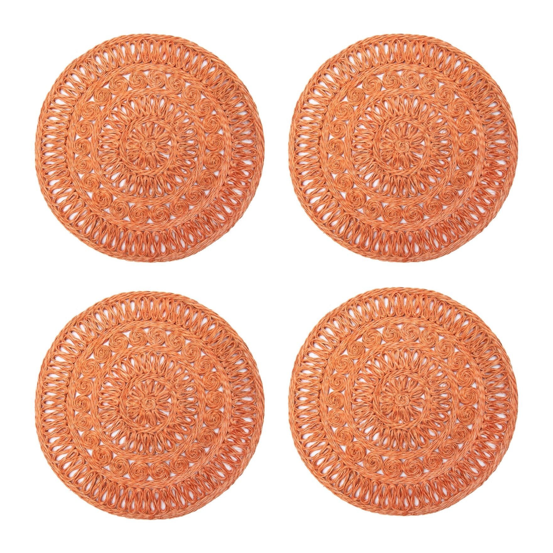 Orange Woven Round Placemat - perfect for a Spring or Easter Table