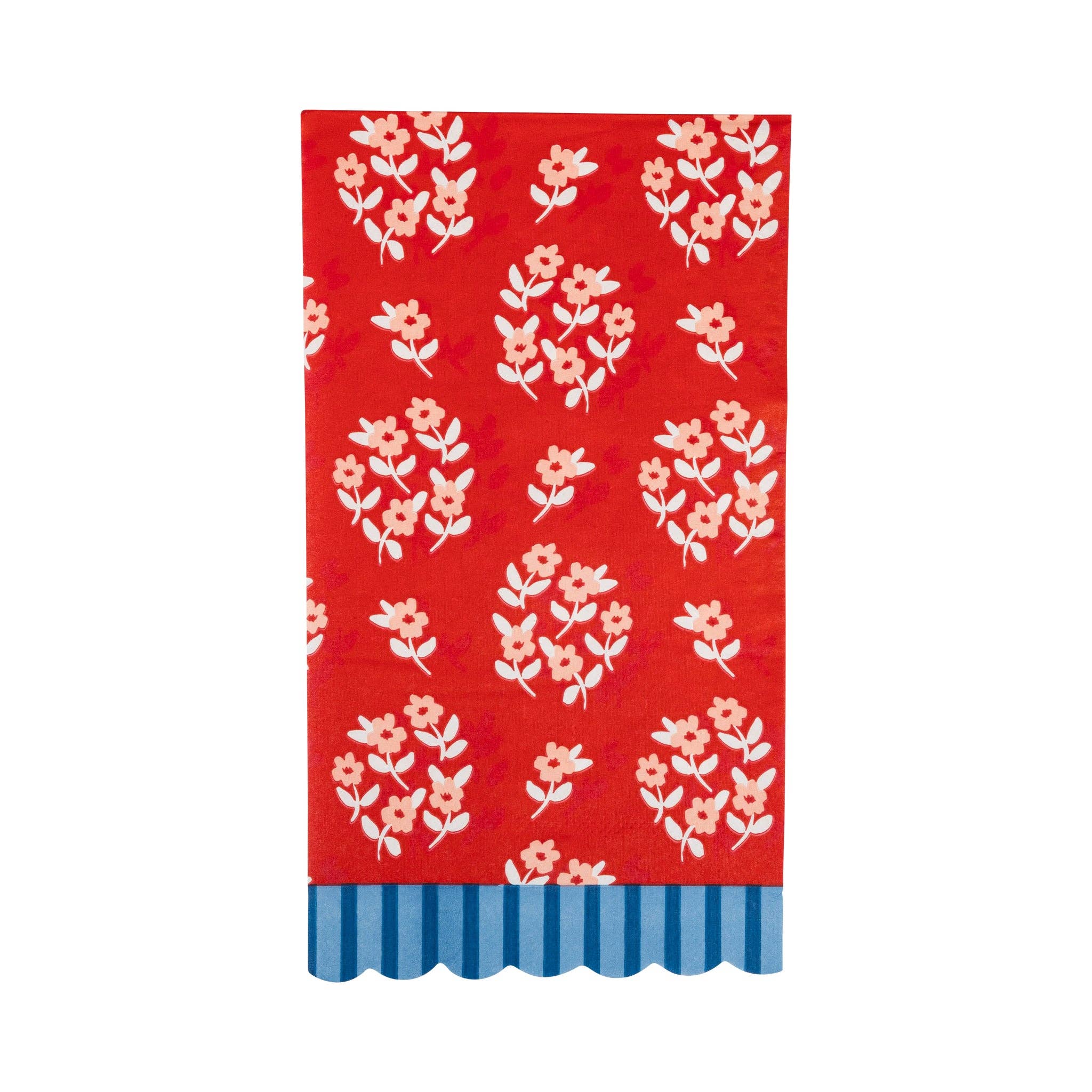 Red and Blue Floral Paper Dinner Napkins