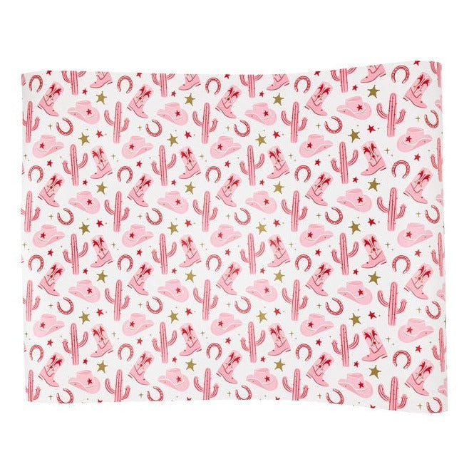 Pink Western Cowgirl Paper Table Runner