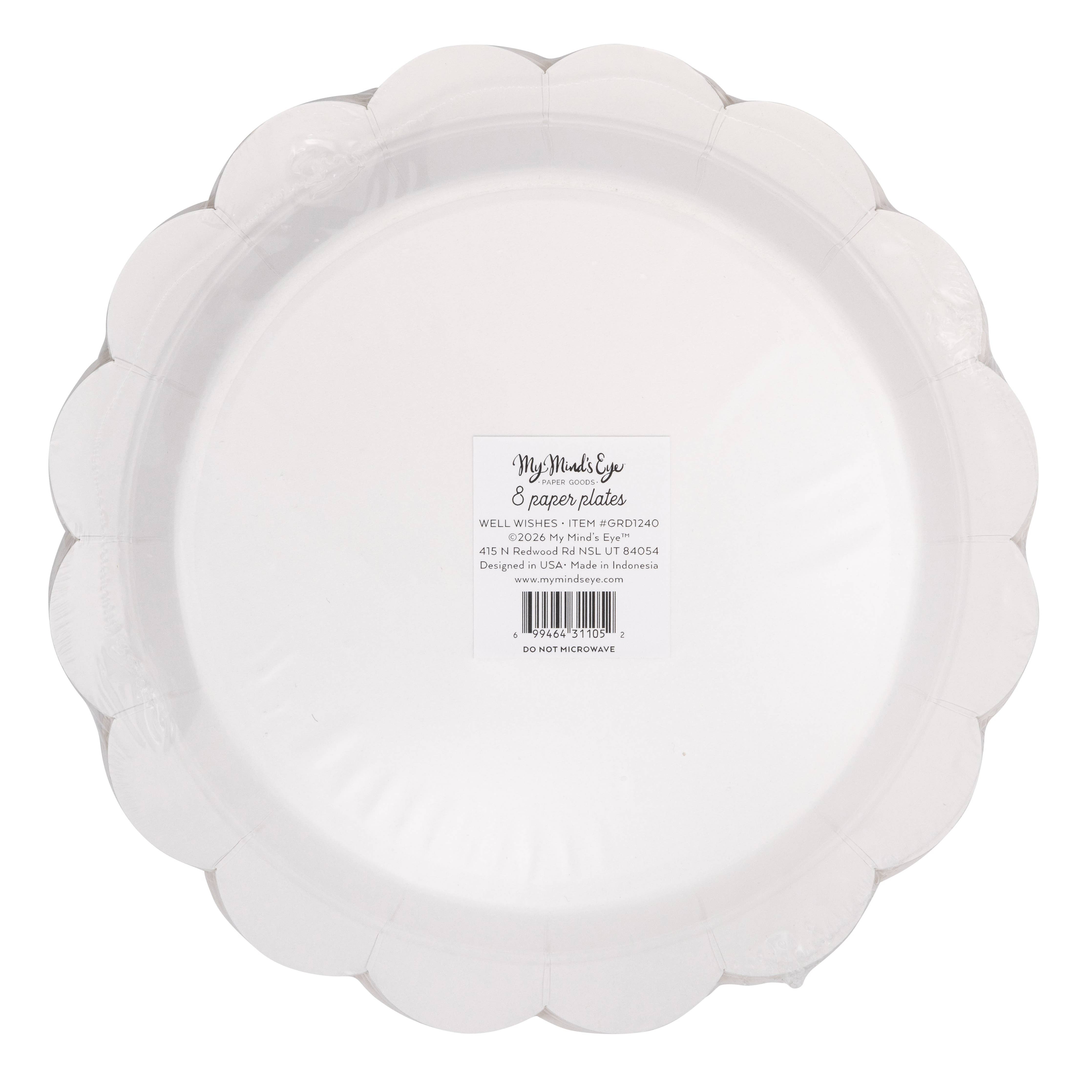 Graduation Well Wishes plate set in packaging back view