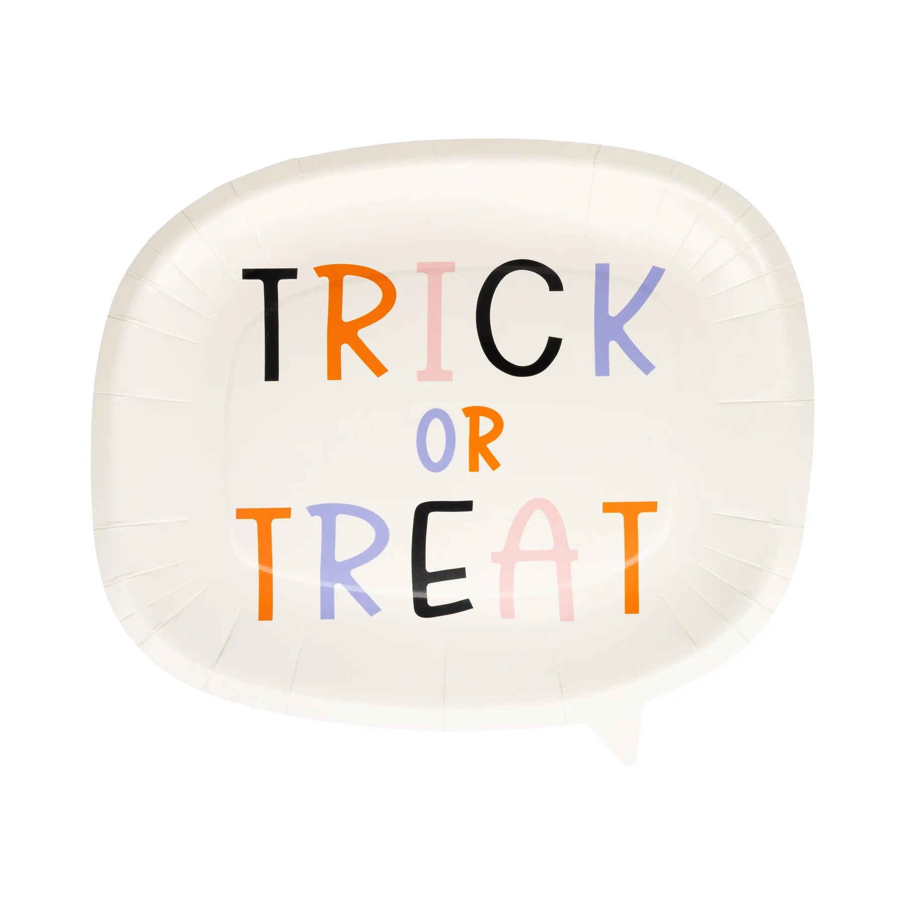 Halloween Groovy Trick or Treat Word Bubble Paper Plates