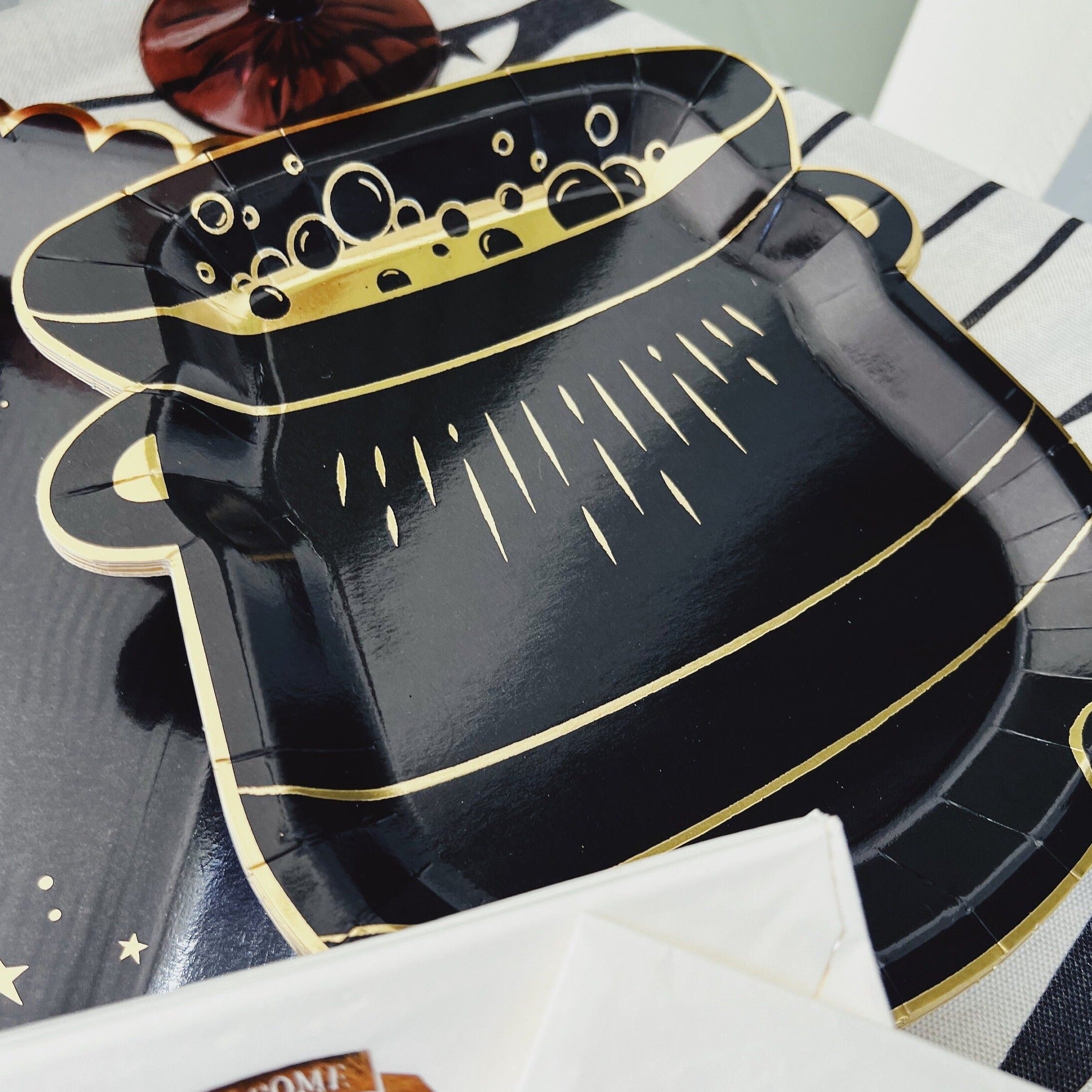 Halloween Paper Plates - Cauldron Shaped Witchy Paper Plates