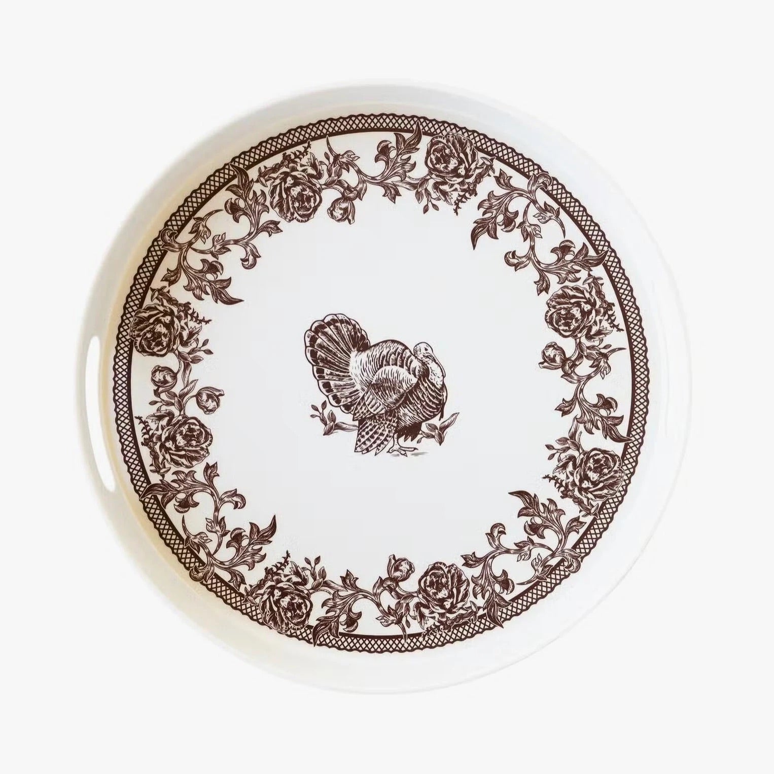 Brown and white turkey Thanksgiving Bamboo Tray