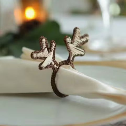 Reindeer antler Christmas napkin rings.