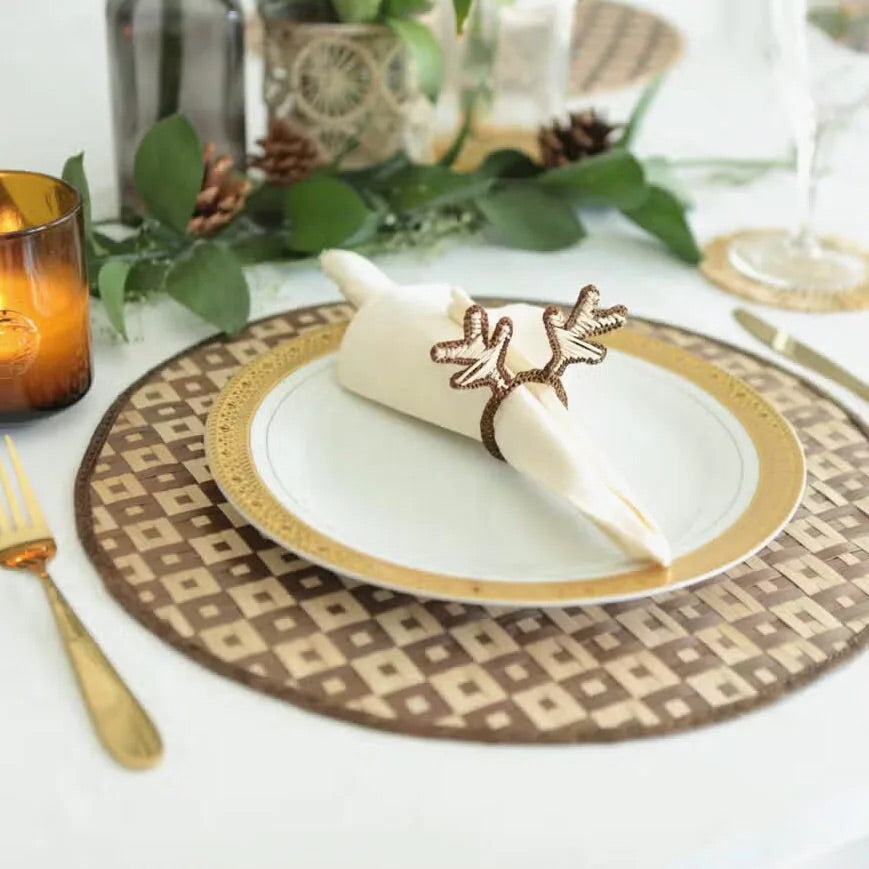 Reindeer antler Christmas napkin rings.