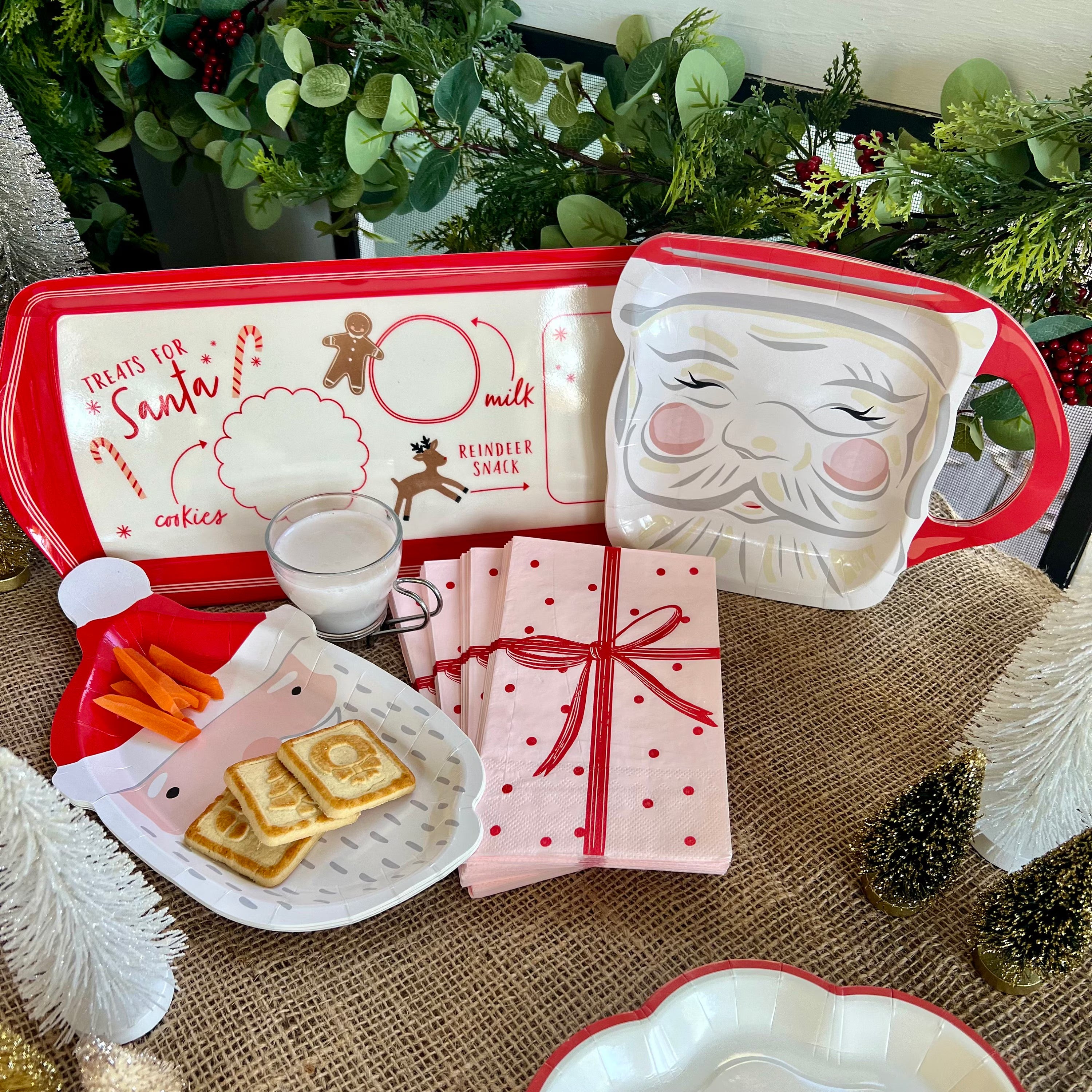 Santa mug shaped Christmas paper plates