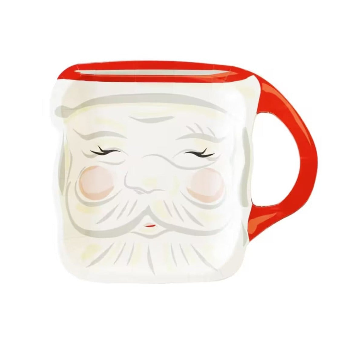 Santa mug shaped Christmas paper plates