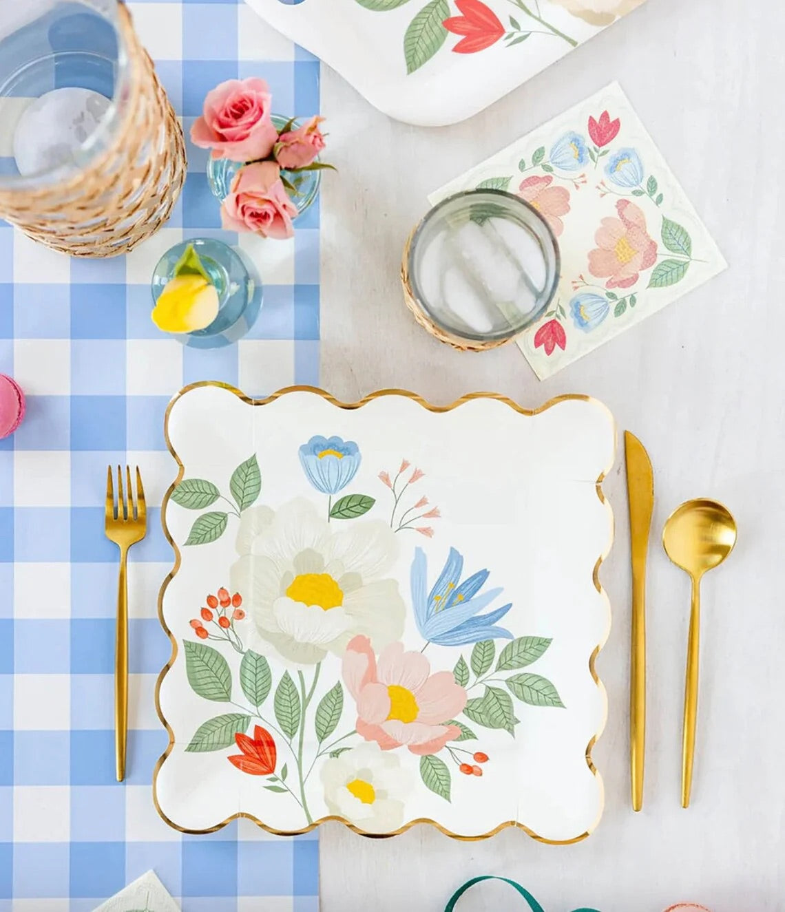 Easter Reusable Serving Tray, Easter Decorative Platter, Easter Tray, Bamboo Tray With Handles, Floral Tray, Floral Platter, Garden Party
