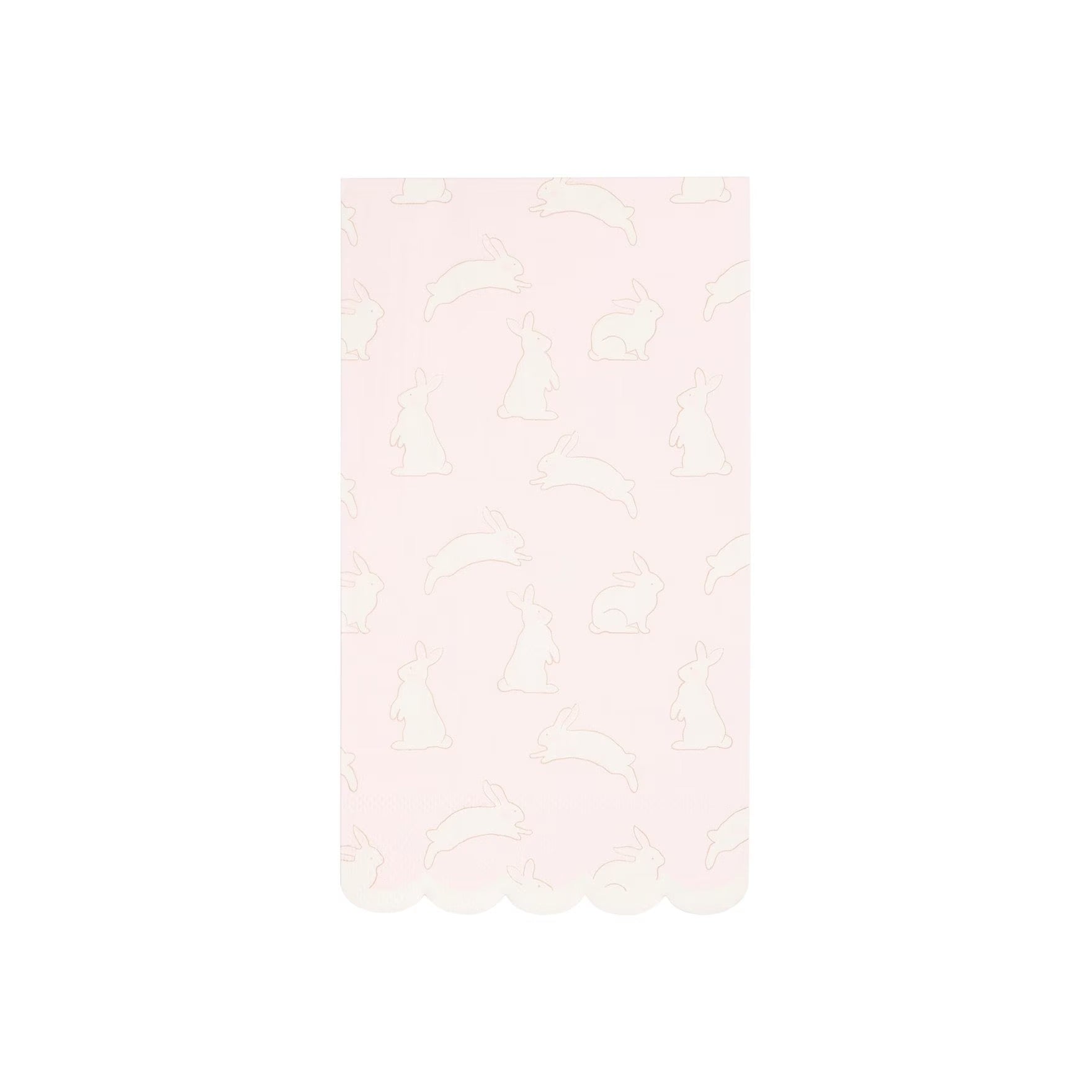 Pastel Bunny Napkins | Paper Easter Dinner Napkins (Set of 24) - Scalloped Easter Napkins, Easter Hand Towels for Bathroom, Easter Brunch