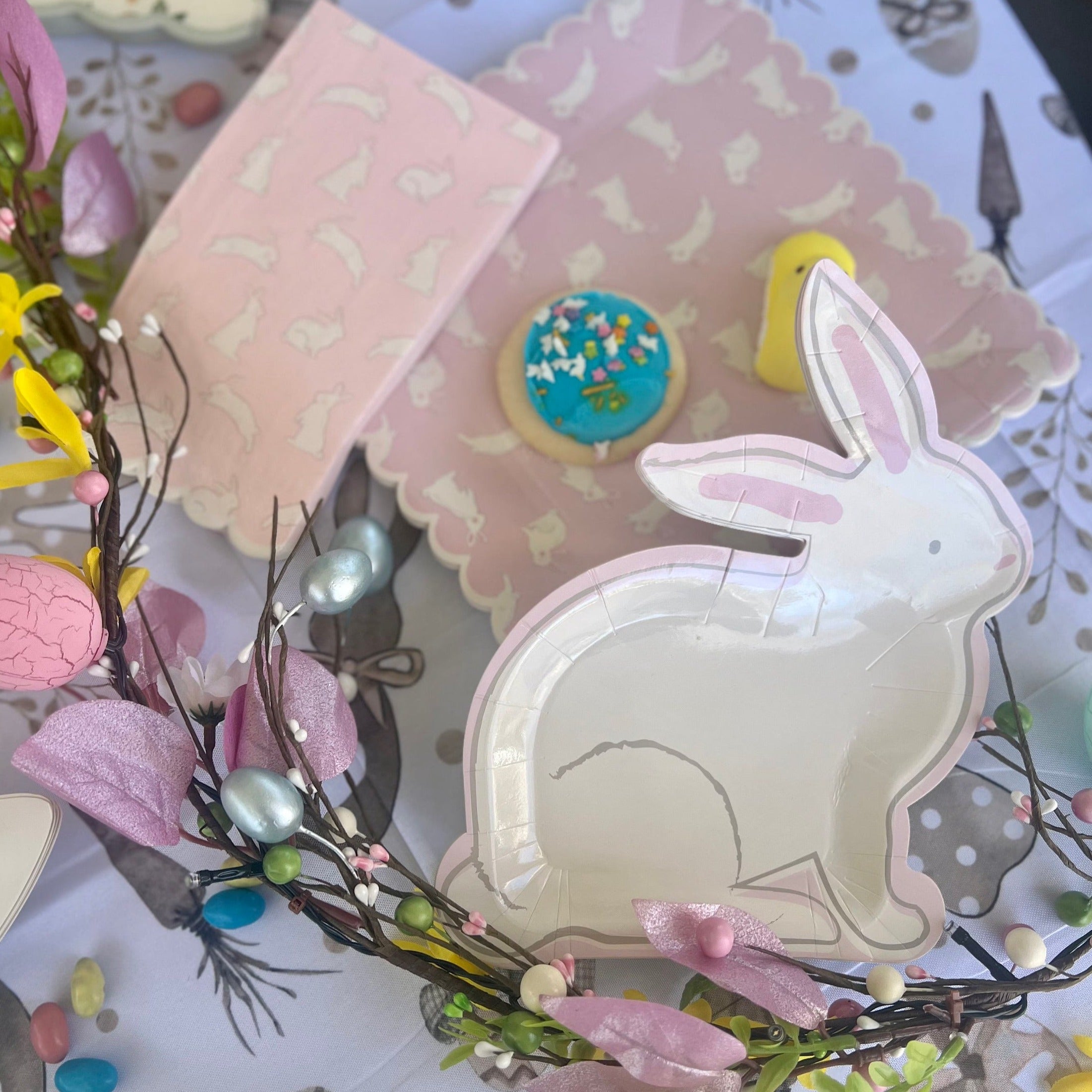 Easter Bunny Shaped Plates | Easter Paper Plates (Set of 8) - Easter Party Decor, 1st Birthday Decor, 1st Birthday Plates, Bunny Plates