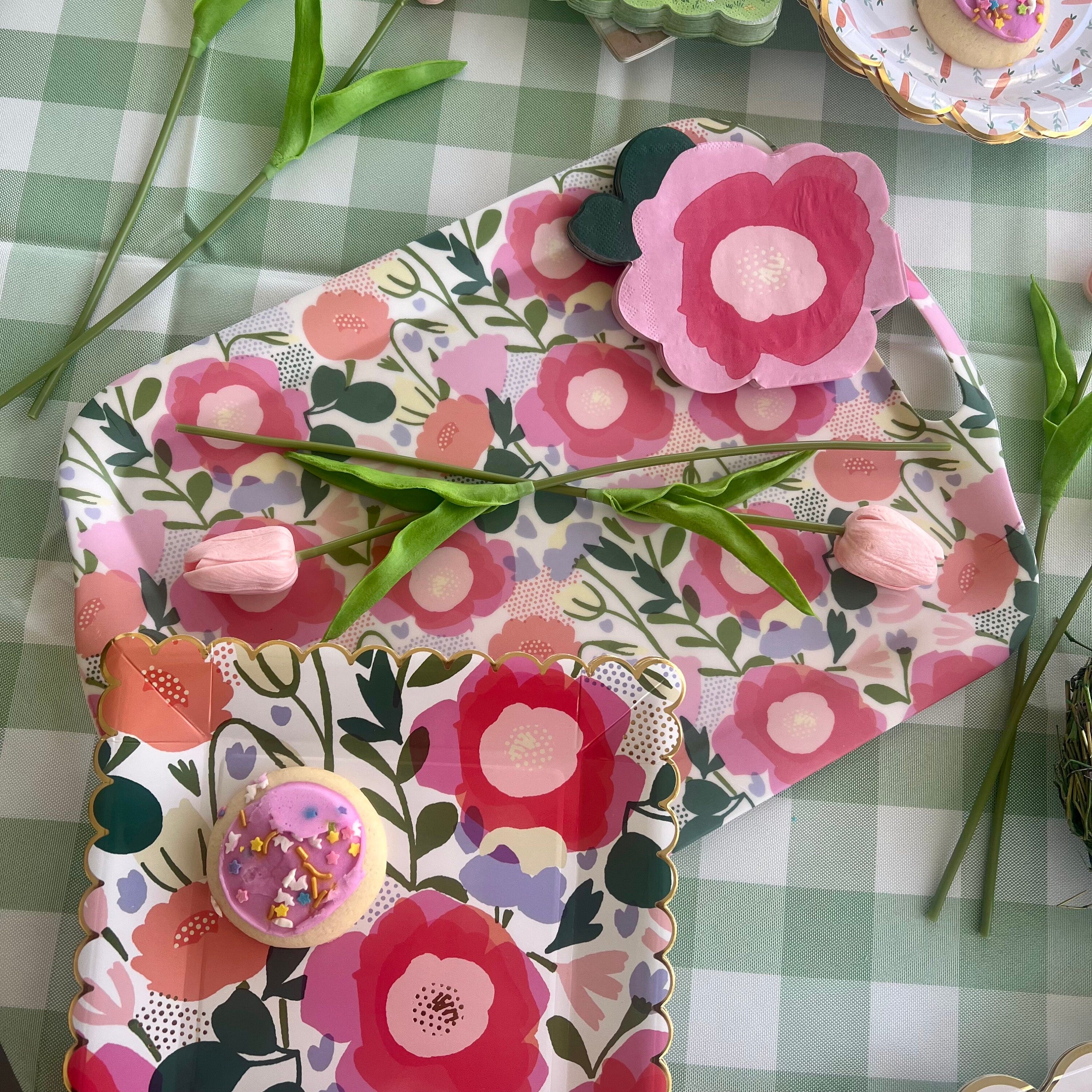 Floral Napkins | Flower Paper Napkins (Set of 18) - Easter Napkins - Pink Floral Paper Napkins - Floral Theme Party - Tea Party