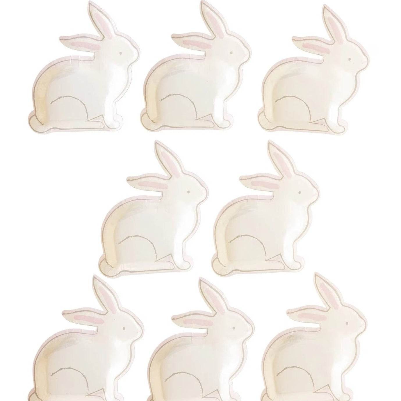 Easter Bunny Shaped Plates | Easter Paper Plates (Set of 8) - Easter Party Decor, 1st Birthday Decor, 1st Birthday Plates, Bunny Plates