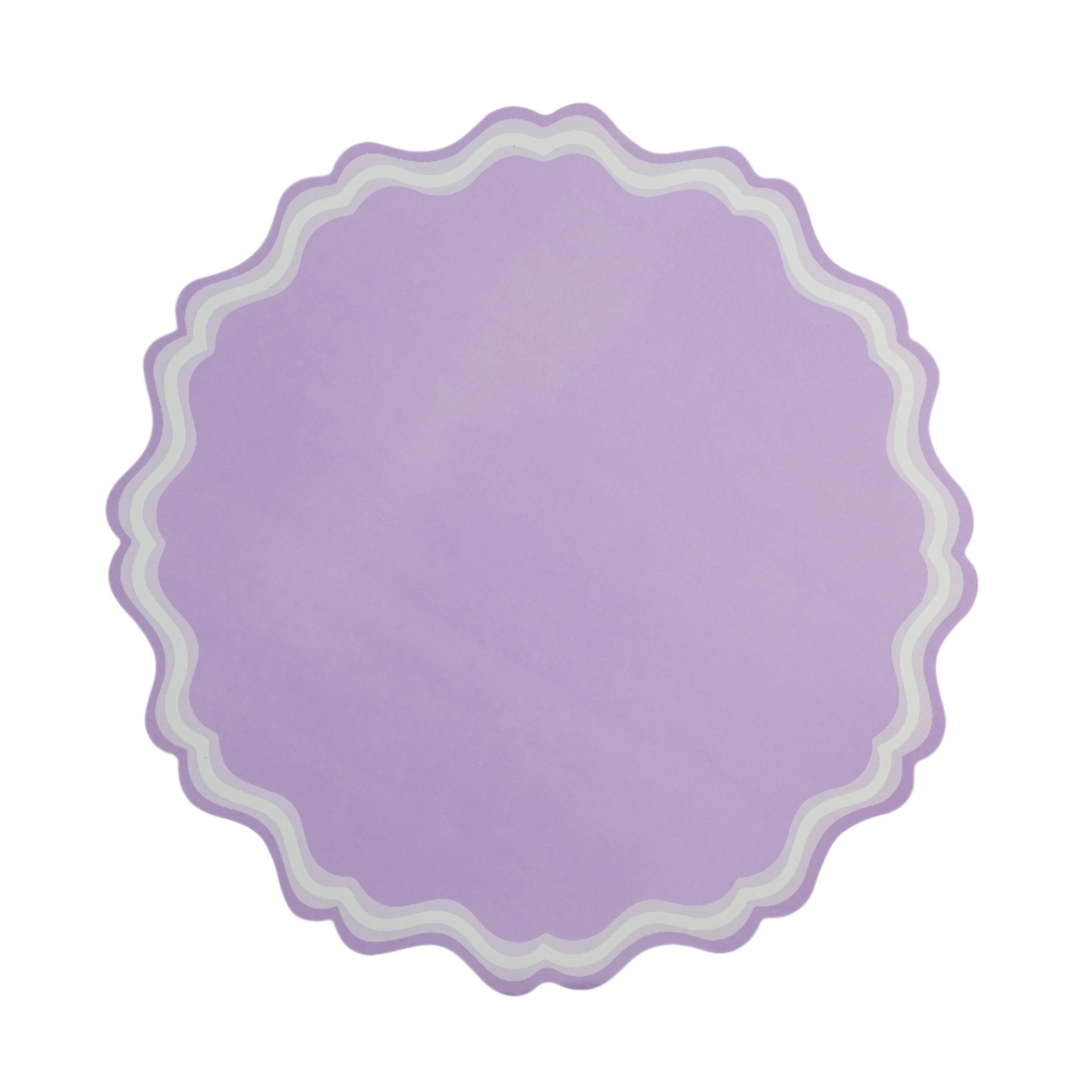 lavender scallop placemat with layered wavy edge design