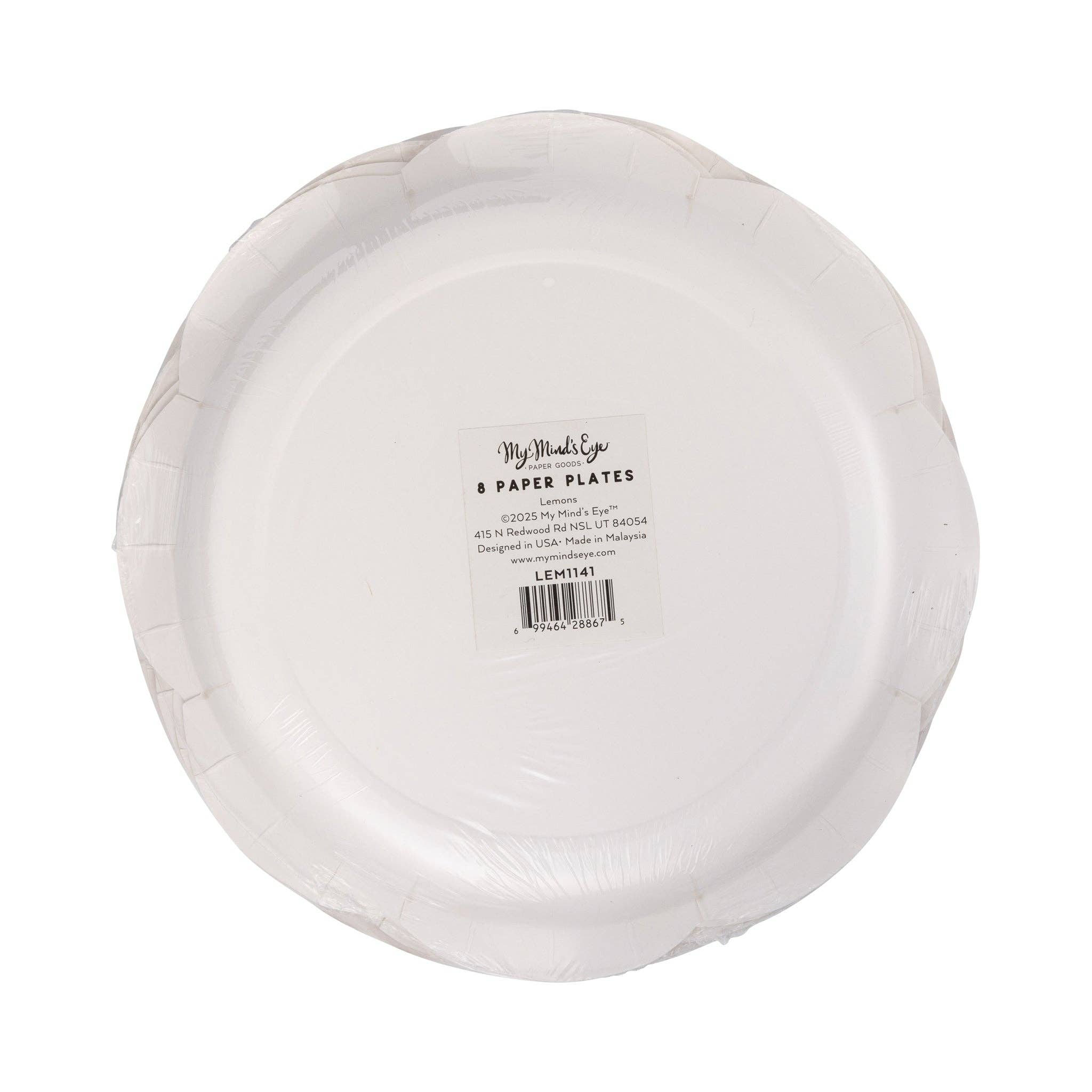 Back view of lemon plates packaging