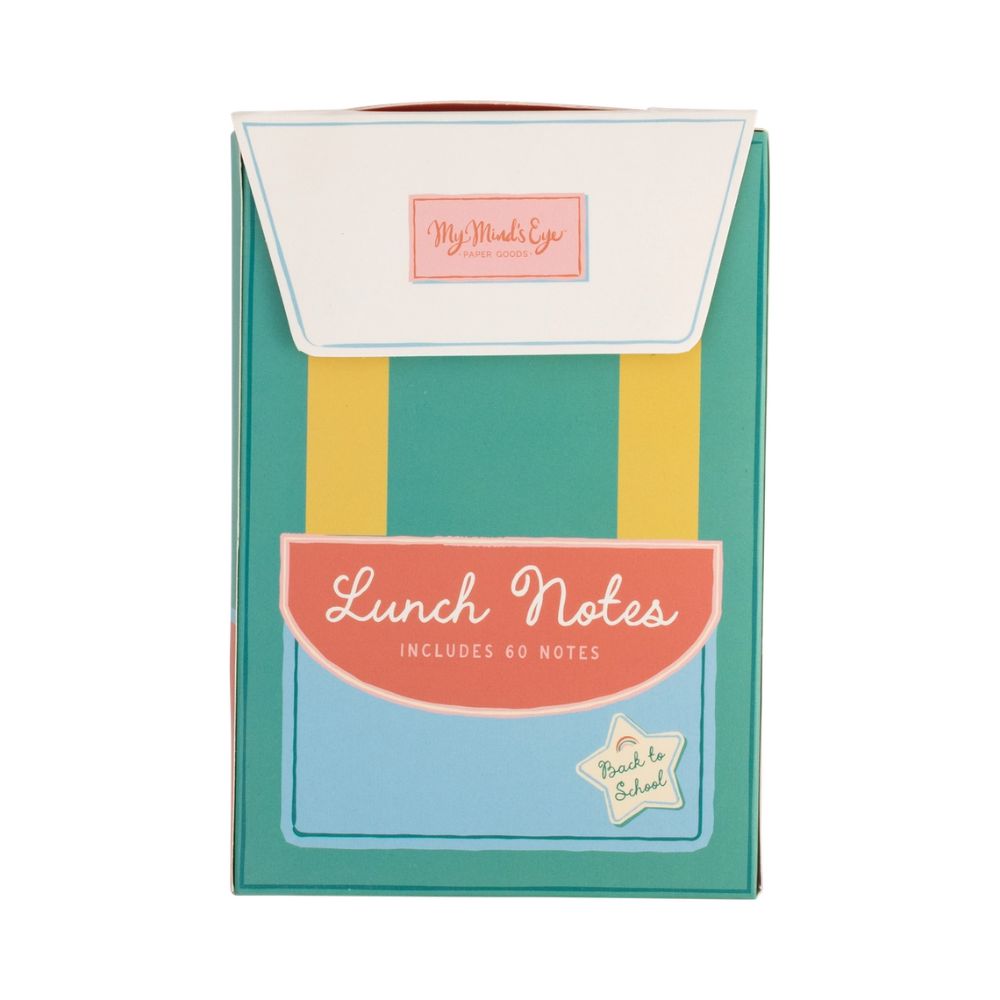 Back to school lunchbox notes set in backpack-style box.
