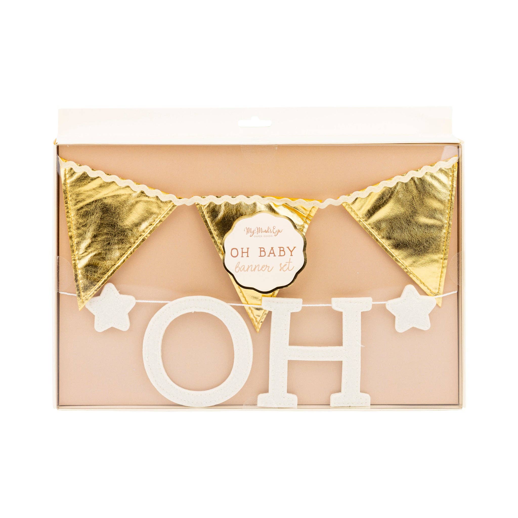 Oh Baby felt and gold banner set packaged baby shower decoration