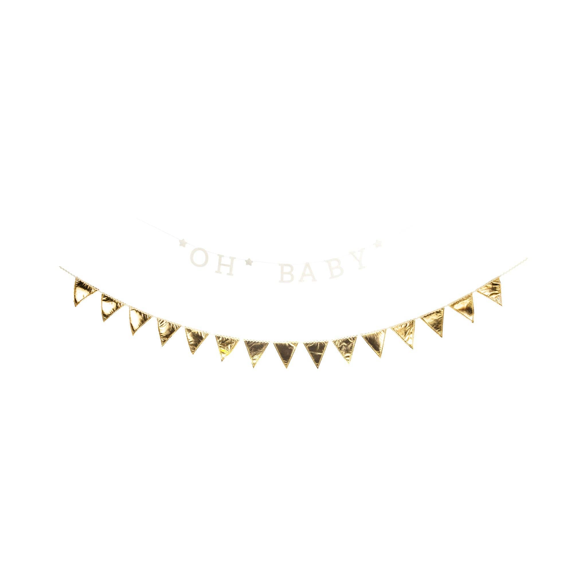 Oh Baby felt and gold banner set 