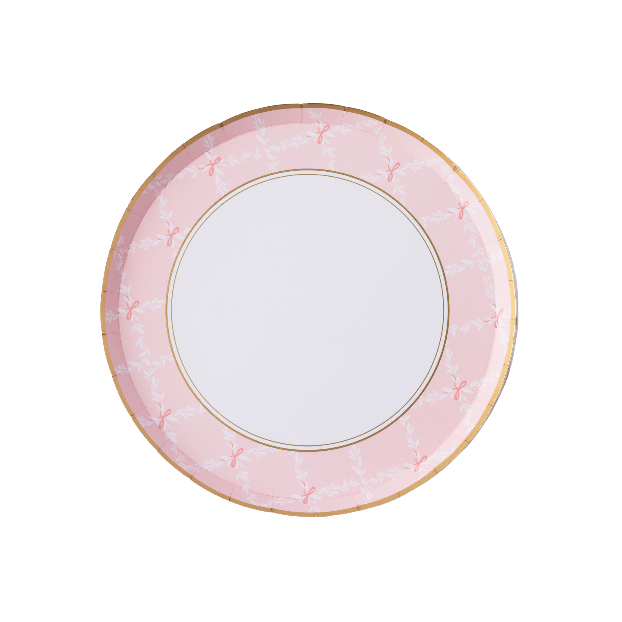 Pink trellis small plate with gold rim