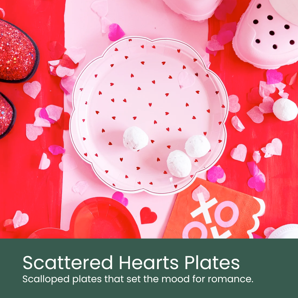 Scattered Hearts Valentine's Plates - Momentandco Valentine's Day Box