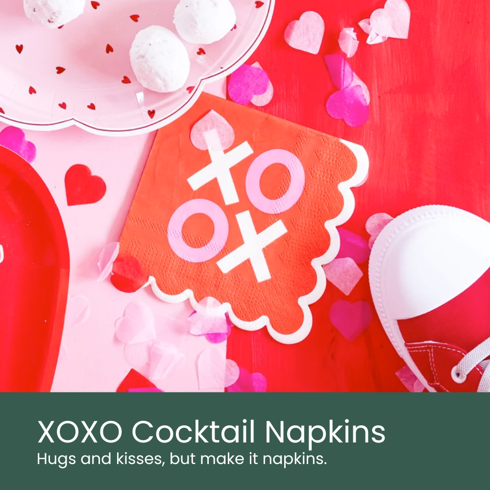 Valentine's XOXO Cocktail Napkins - Momentandco Valentine's Day Box