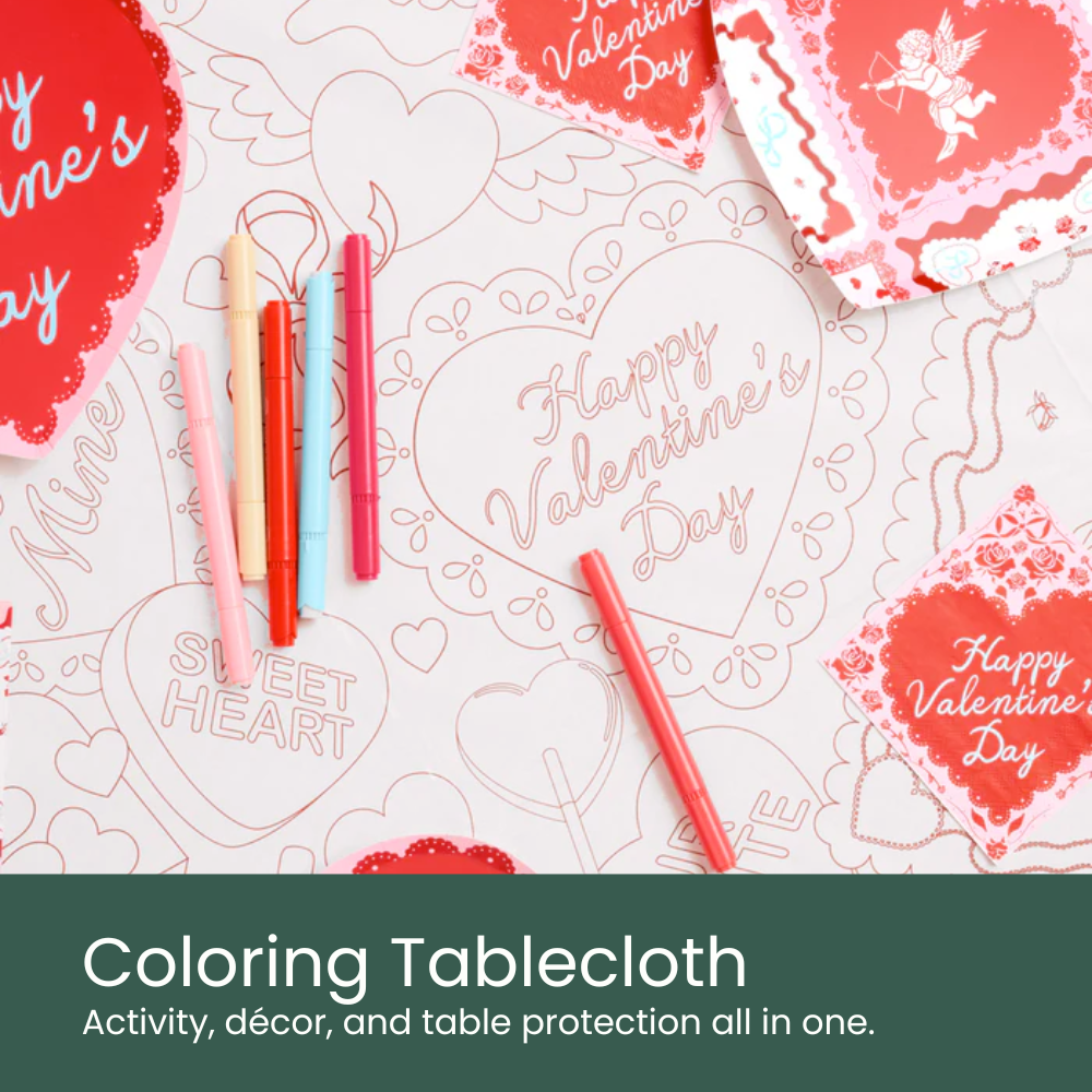 Valentine's Day Coloring Tablecloth - Momentandco Valentine's Day Box