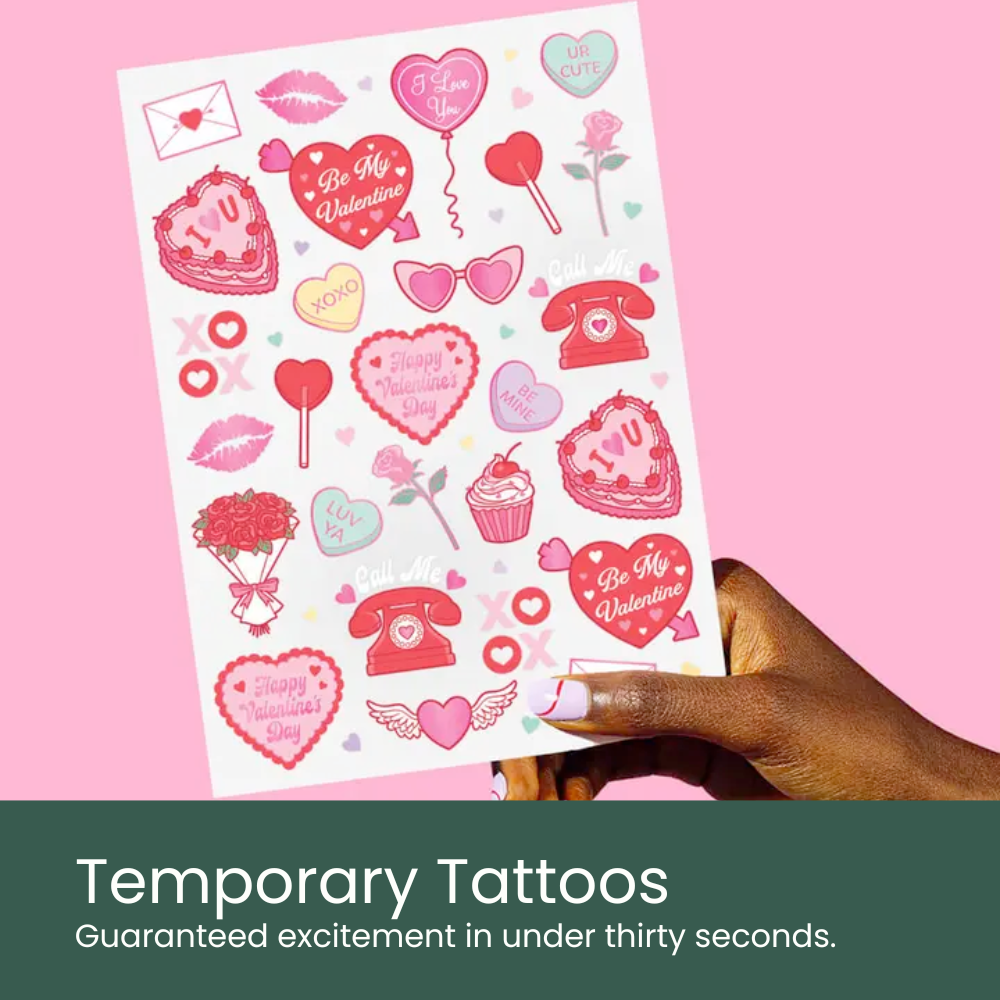 Valentine's Day Temporary Tattoos Favors - Momentandco Valentine's Day Box